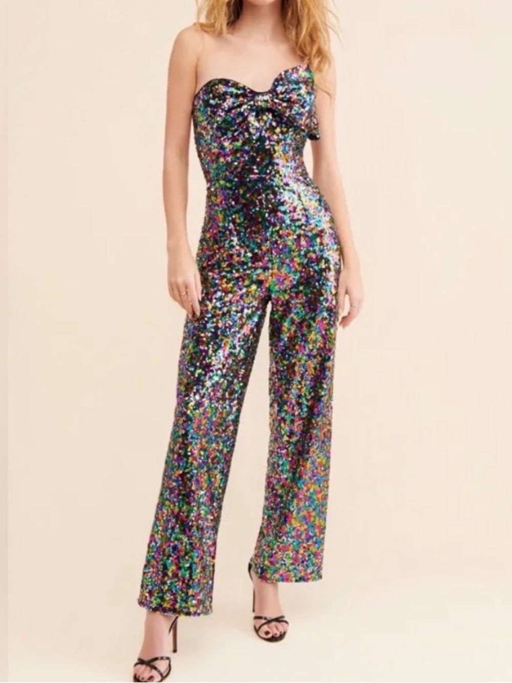 NWT Hutch Bow-Front Sequined Jumpsuit 8
